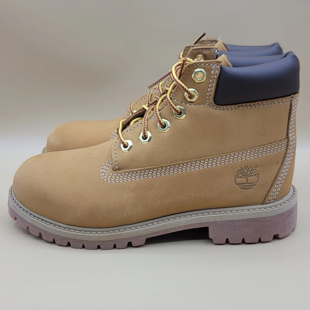 Timberland Premium 6 Inch Waterproof Wheat Boots Youth Kids Size 3 M New W/Box